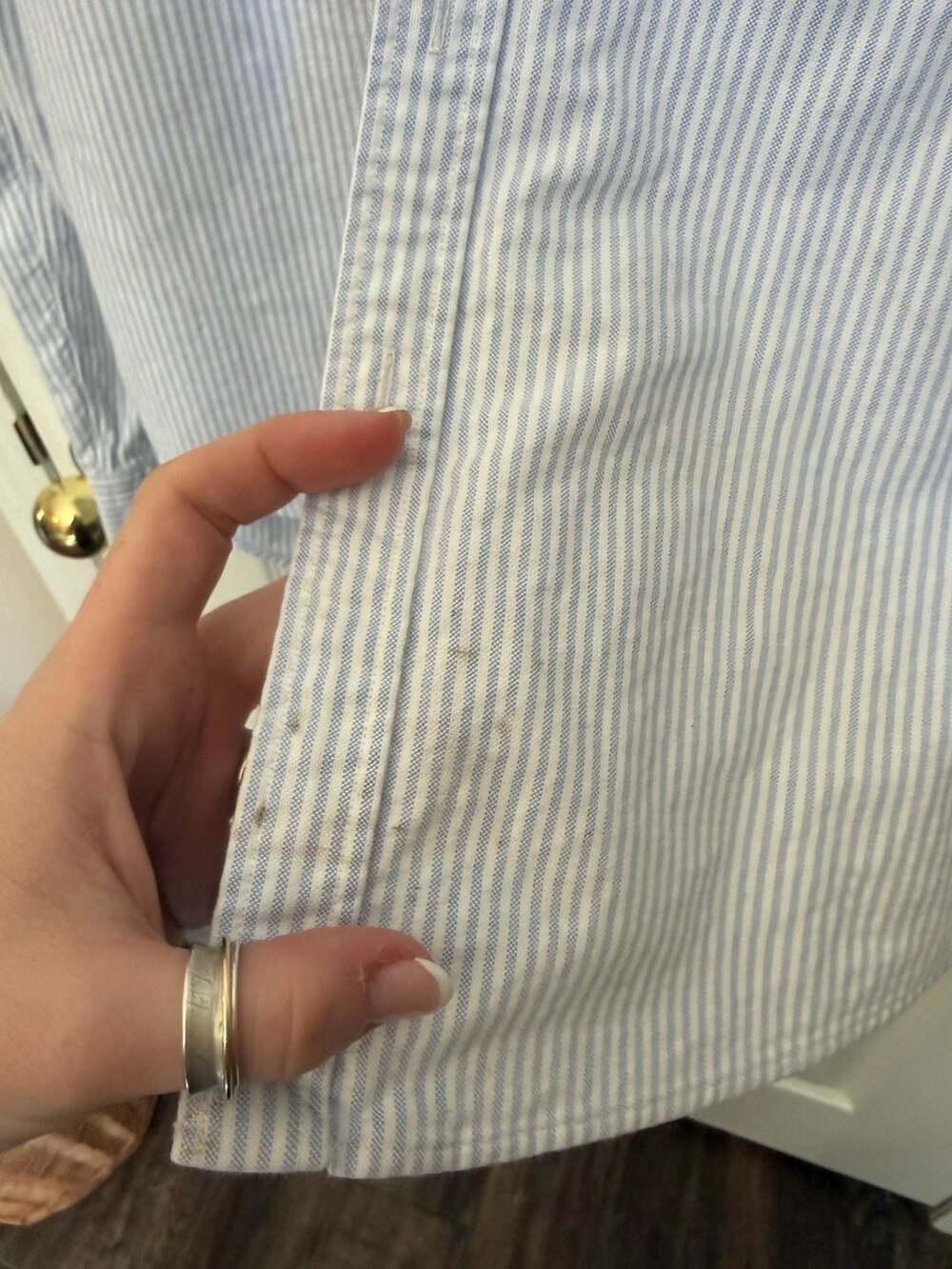 Ralph Lauren Blue and White Striped Long Sleeve Slim Fit Button Down Shirt - Picture 7 of 13